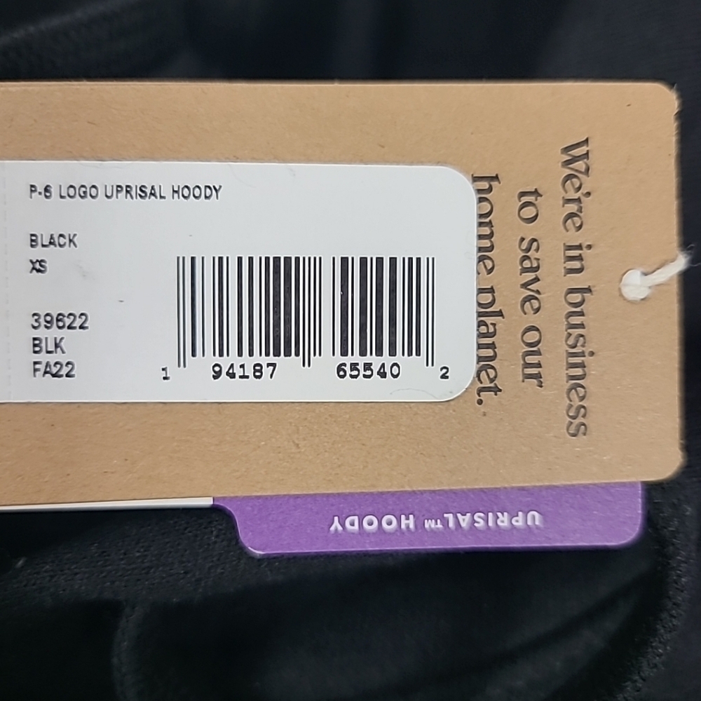 NWT Patagonia Men's P-6 Logo Uprisal Hoody Black Sz XS - Picture 3 of 7